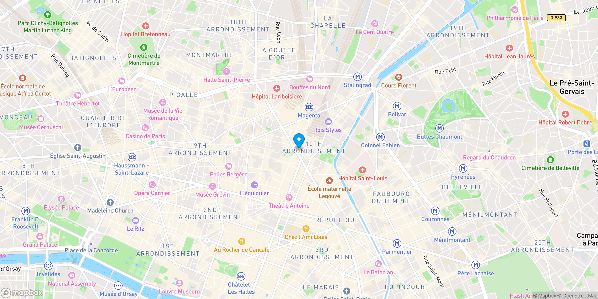 Carte du Paris 10ème - Syndic Serya