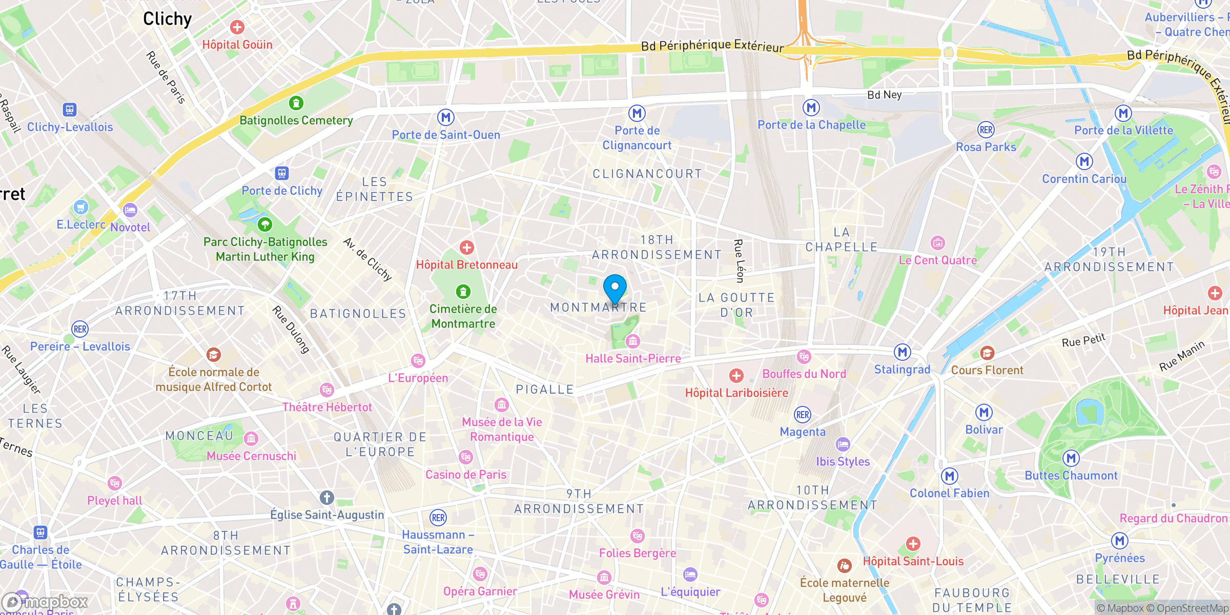 Carte du Paris 18ème - Syndic Serya