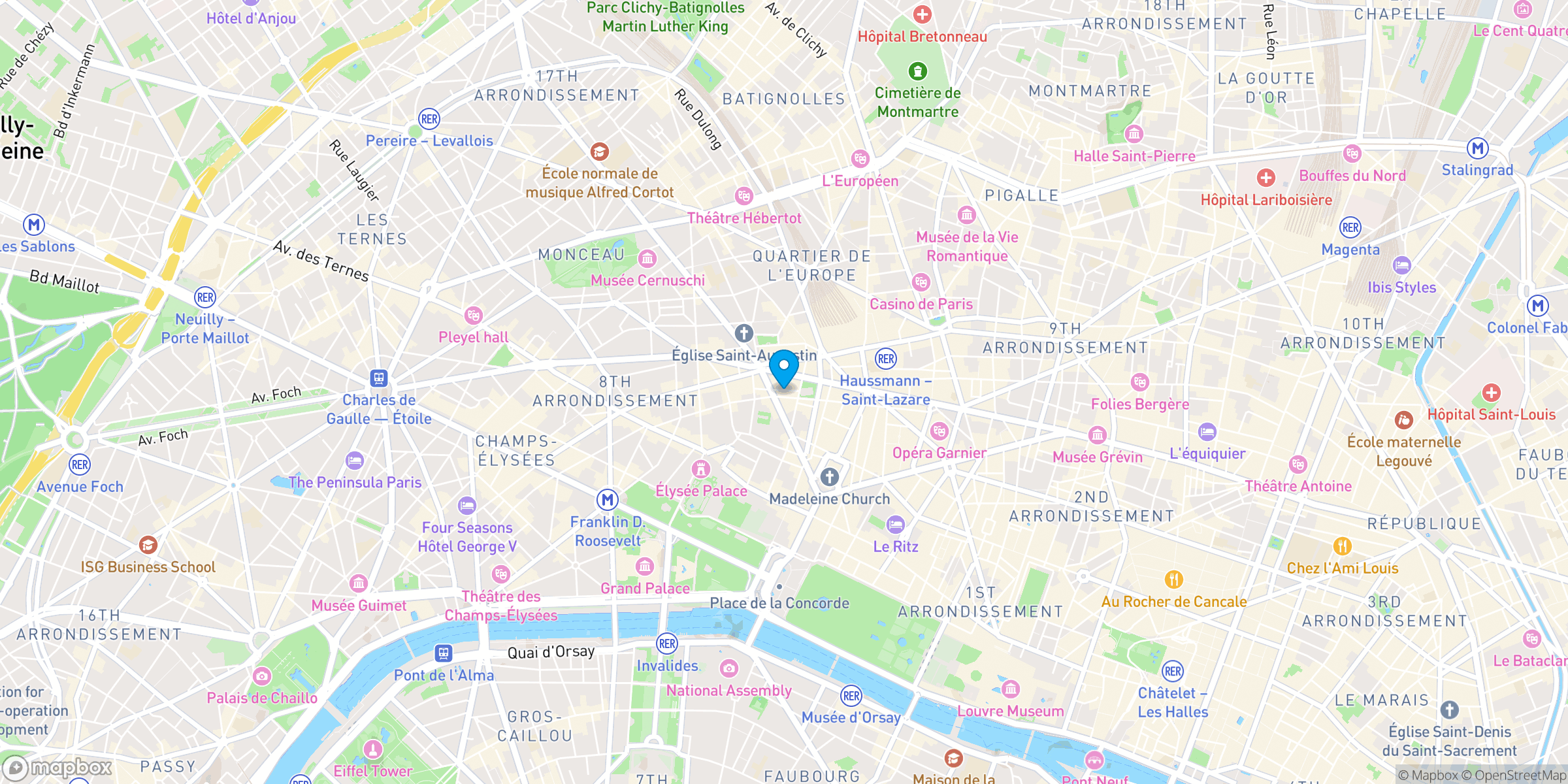 Carte du Paris 8ème - Syndic Serya