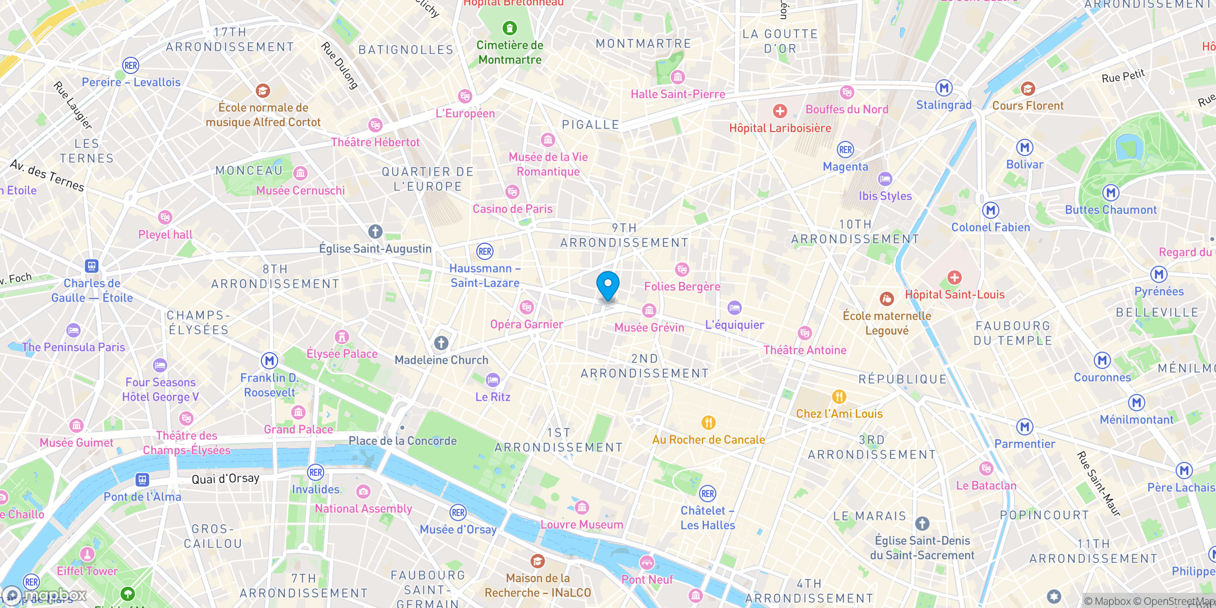 Carte du Paris 9ème - Syndic Serya